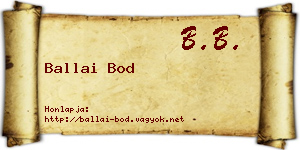 Ballai Bod névjegykártya